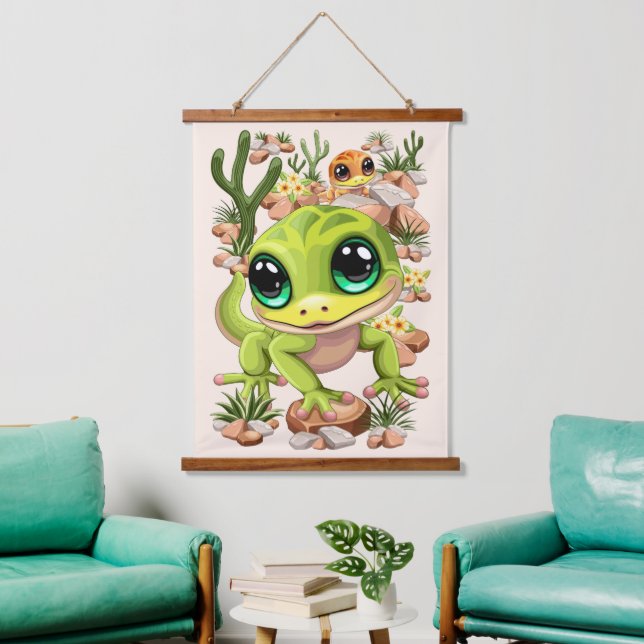 Tapisserie Suspendue Bébé Geckos jote personnages de dessin (Salon)