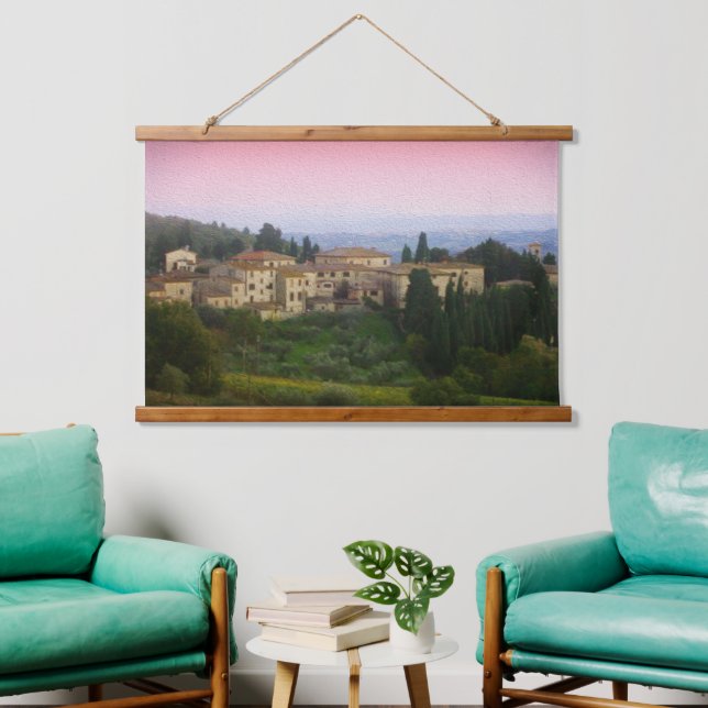 Tapisserie Suspendue Belle aquarelle effet Toscane Italie (Salon)