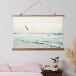 Tapisserie Suspendue Belle Plage Océan Paysage Mouette Seagull
