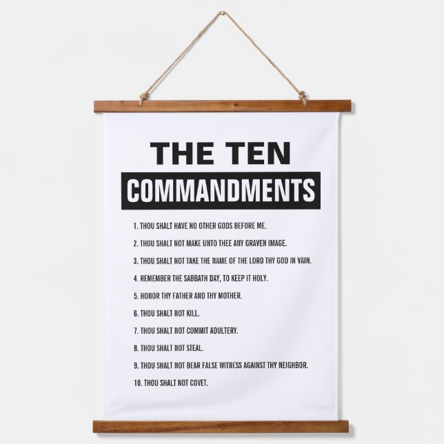 Tapisserie Suspendue Bible Verse Chrétien Religieux Dix Commandements (Recto)