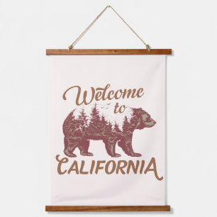 Tapisserie Suspendue Bienvenue à California Bear Forest