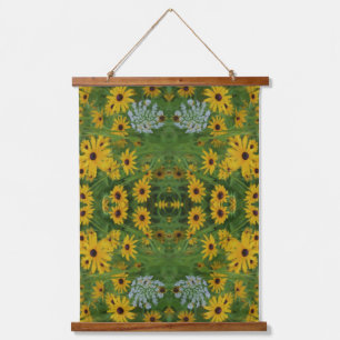 Tapisserie Suspendue Black Eyed Susan Daisy Flower Peinture Abstraite