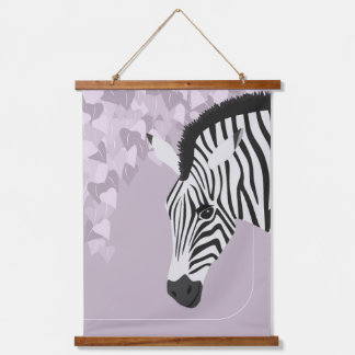 Tapisserie Suspendue Blanc noir Zèbre rose Ivy