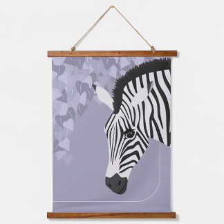 Tapisserie Suspendue Blanc noir Zèbre violet Ivy