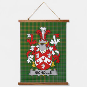 Tapisserie Suspendue Blason de Famille Nicholls ou Nichols Irlandais Cr