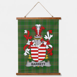 Tapisserie Suspendue Blason de la famille Barrett d'Irlande Crête de fa