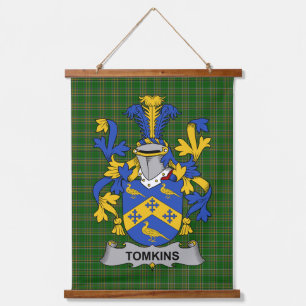 Tapisserie Suspendue Blason de Tomkins d'Irlande Crête de la famille