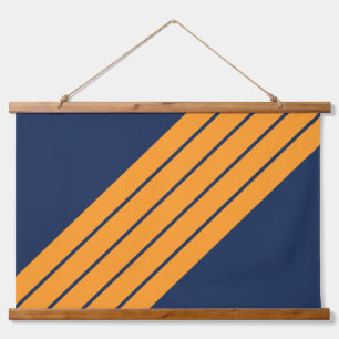 Tapisserie Suspendue Bleu Orange rayé les années 70 80s Retro Racing ra