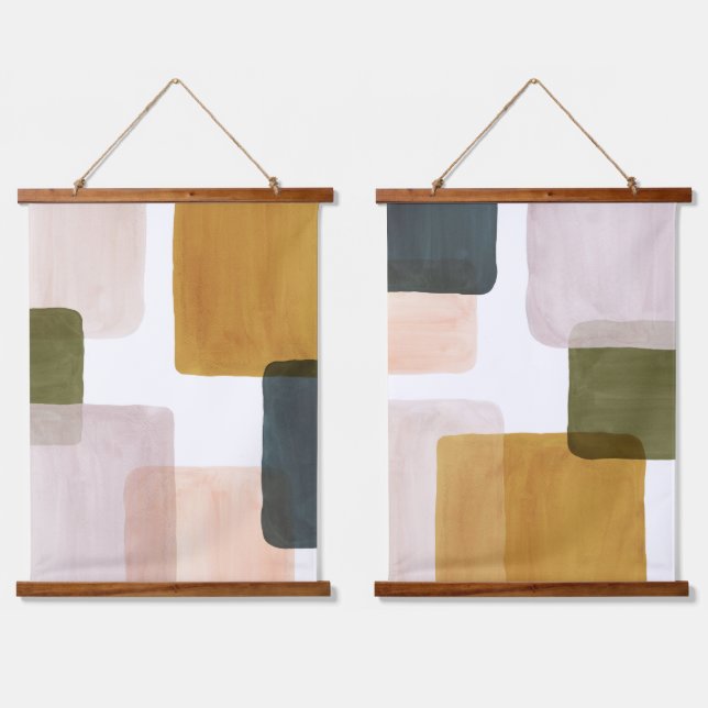 Tapisserie Suspendue blocs de couleur Abstraits (Double)