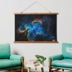 Tapisserie Suspendue Blue Nebula Nuds AI Concept Art par Xzendor7