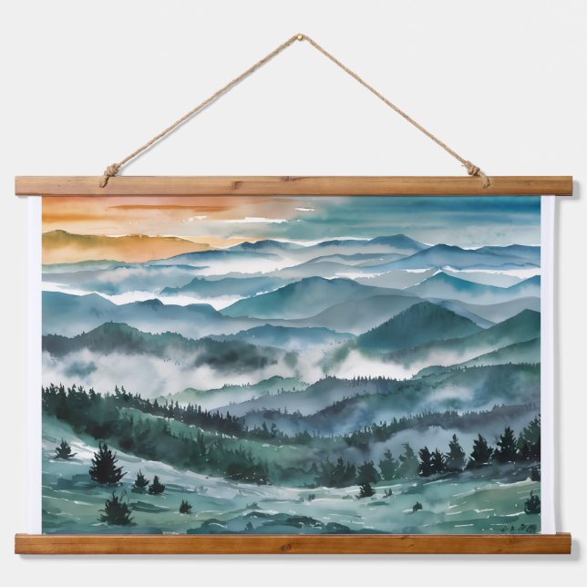 Tapisserie Suspendue Blue Ridge Mountains Peinture Blue Ridge Parkway W (Devant)