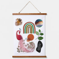 Boho Bohemian Earth Art moderne Peacock Décor mur