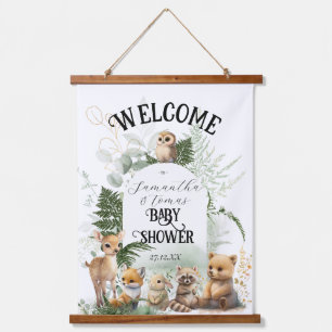 Tapisserie Suspendue Bois animal Végétation Forêt Baby shower welcom