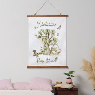 Tapisserie Suspendue Bois Forêt Berceau Animaux Baby shower Ta