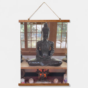 Tapisserie Suspendue Bois Taché Mur Thangka "Buddy Le Bouddha"