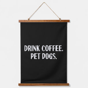 Tapisserie Suspendue Boisson drôle Café Animal de compagnie Chiens Mign