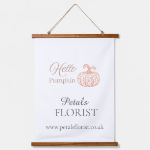 Tapisserie Suspendue Bonjour Citrouille Fleuriste Halloween Entreprise