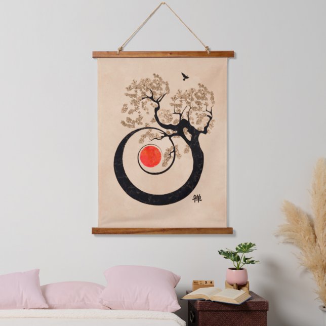 Tapisserie Suspendue Bonsai Zen Spirale de la vie (Chambre à coucher)