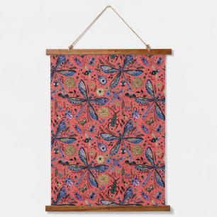 Tapisserie Suspendue Bugs de Doodle sur corail rouge