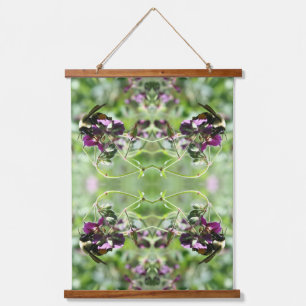 Tapisserie Suspendue Bumble Bee Sur Rose Flower Nature Abstraite
