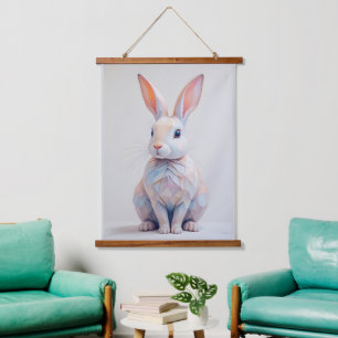 Tapisserie Suspendue Bunny Basse-Poly Pastel