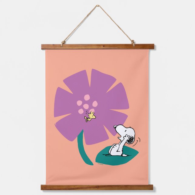 Tapisserie Suspendue cacahuètes | Illustration de la nature Fleur pourp (Recto)