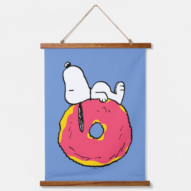Tapisserie Suspendue cacahuètes | Snoopy Donut rose (Recto)