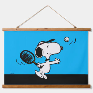 Tapisserie Suspendue cacahuètes   Snoopy Joue Au Tennis