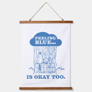 Tapisserie Suspendue cacahuètes Snoopy Sentiment Bleu Est OK Aussi