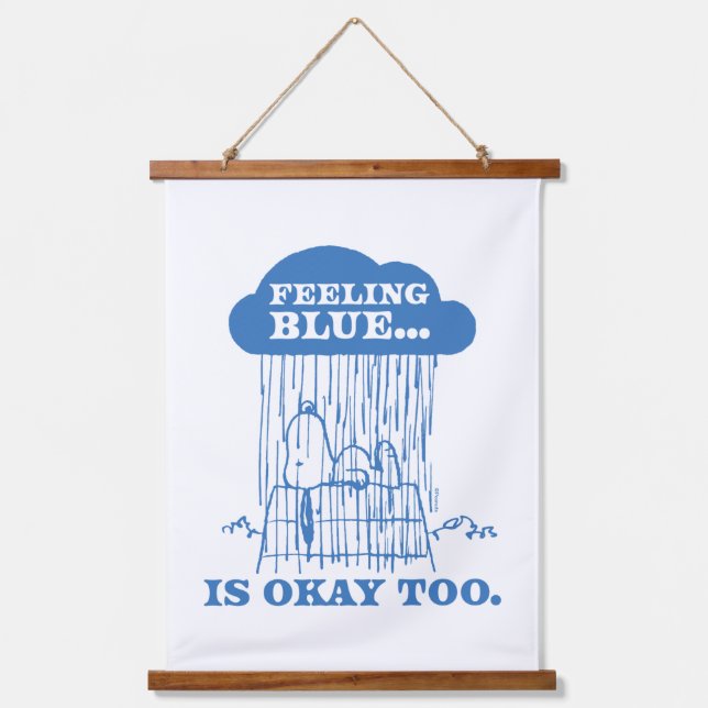 Tapisserie Suspendue cacahuètes | Snoopy Sentiment Bleu Est OK Aussi (Recto)