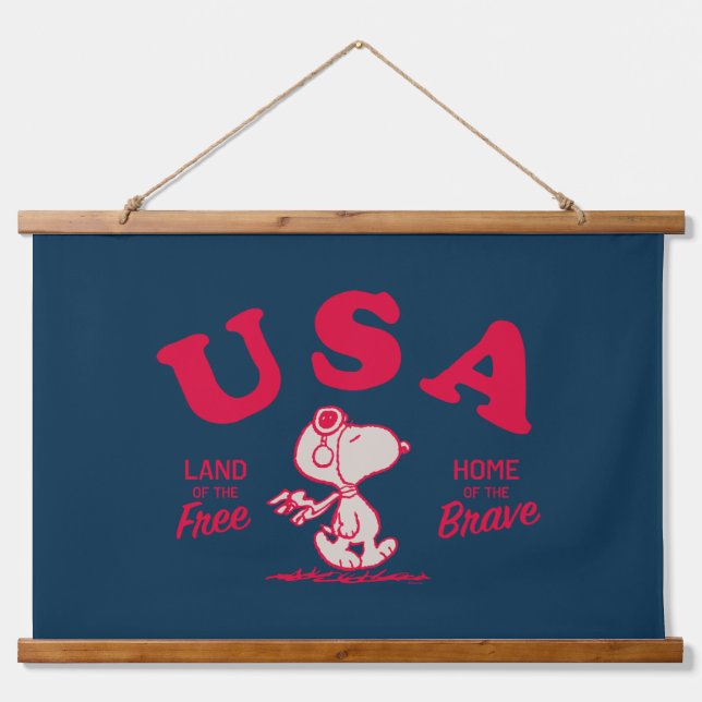 Tapisserie Suspendue cacahuètes | Snoopy USA Land of the Free (Devant)