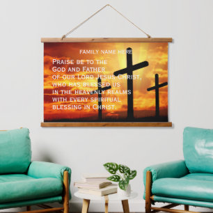 TAPISSERIE SUSPENDUE CADEAU CHRETIEN VERSET BIBLIQUE PERSONNALISE TENDA