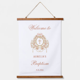 Tapisserie Suspendue Cadre élégant Bienvenue Baptême Sainte Croix