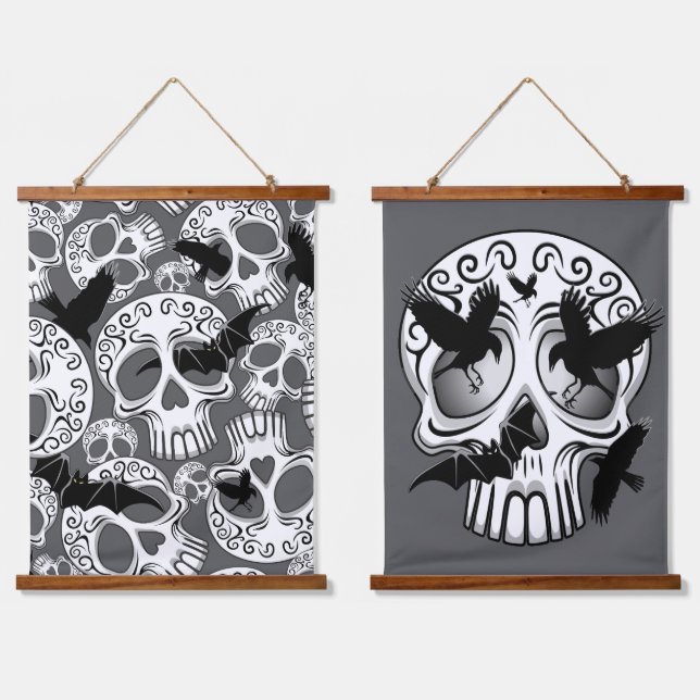 Tapisserie Suspendue Calaveras décoratives Halloween (Double)