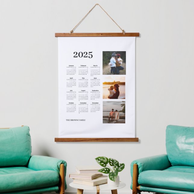 Tapisserie Suspendue Calendrier photo 2025 (Salon)