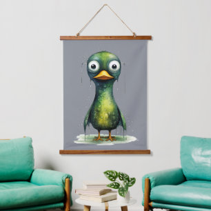 Tapisserie Suspendue Canard Abstrait en colère vert humide