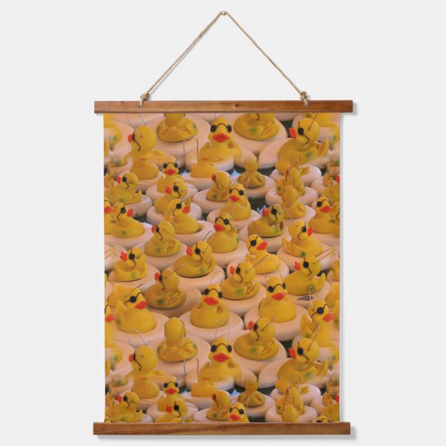 Tapisserie Suspendue Canards jaunes en caoutchouc (Recto)