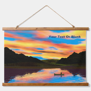 Tapisserie Suspendue Canot Sur Sunset Lake