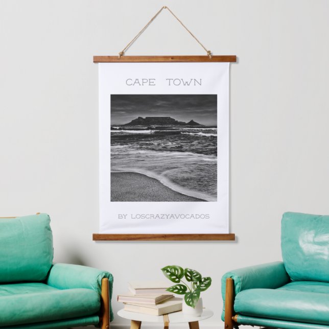 Tapisserie Suspendue Cape Town Table Mountain Ocean Waves Beach (Salon)