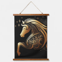 Capricorne Zodiaque Cheval en Or Astrologie
