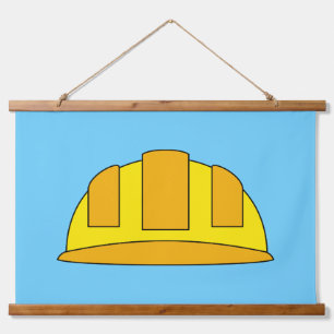 Tapisserie Suspendue Caricature de Casquette dur jaune