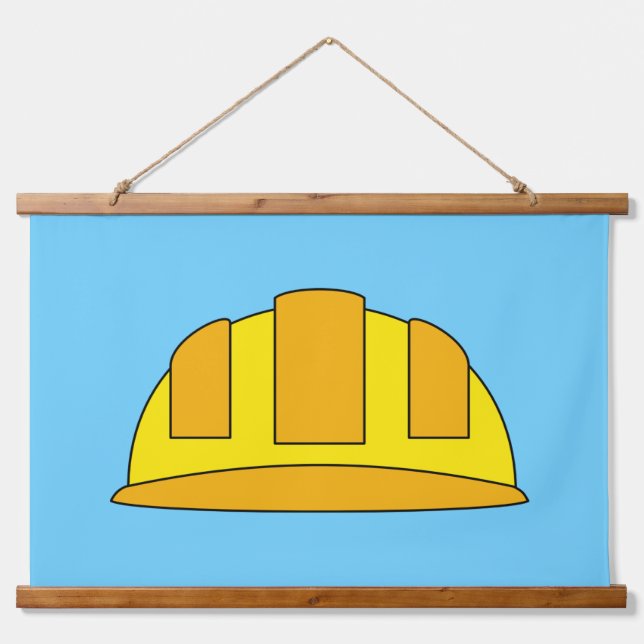 Tapisserie Suspendue Caricature de Casquette dur jaune (Devant)