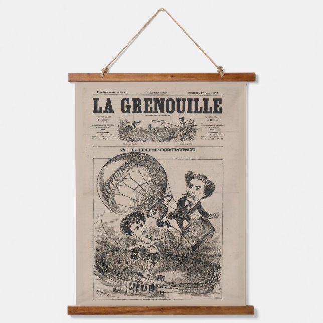 Tapisserie Suspendue Caricature Française Du Ballooniste En Ballon À Ai (Recto)