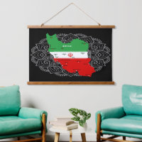 Carte de l'Iran avec drapeau et emblème