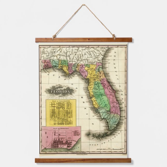Tapisserie Suspendue Carte du Vieux Floride (Recto)
