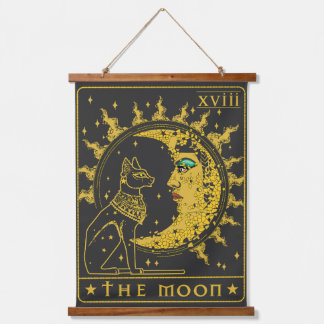 Tapisserie Suspendue Carte Tarot Crescent Moon Cleopatra Et Sphynx Cat