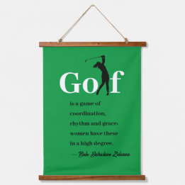 Tapisserie Suspendue Casquette de golf en bois Babe Zaharias Golf Citat