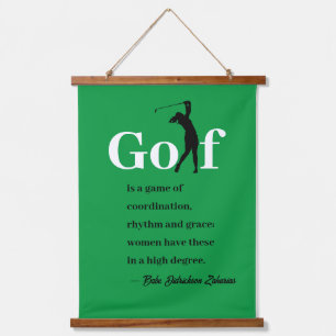 Tapisserie Suspendue Casquette de golf en bois Babe Zaharias Golf Citat