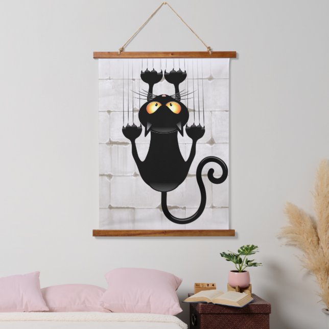 Tapisserie Suspendue Cat Falling down fun dessin personnage (Chambre à coucher)