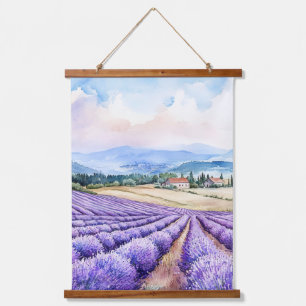 Tapisserie Suspendue Champ de lavande aquarelle et campagne française